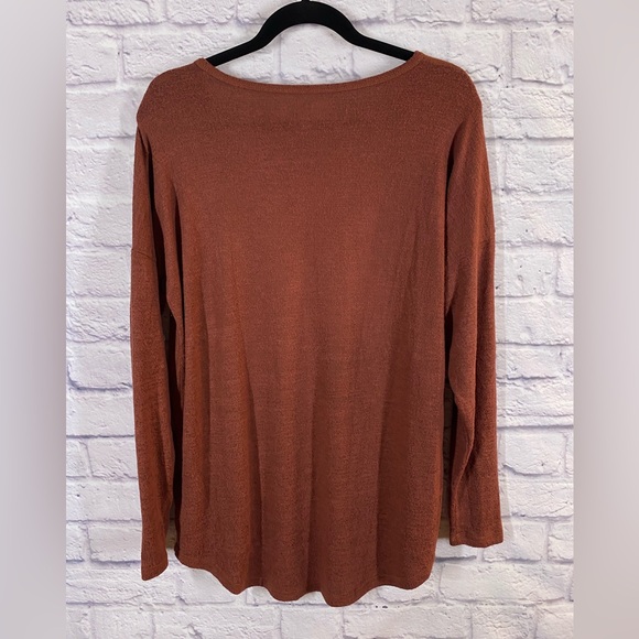 Abercrombie & Fitch Soft Cozy V-Neck Top in Rust Size L - Picture 6 of 6